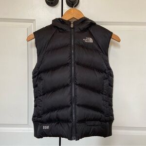 The North Face Puffer Down Vest 550 Small Black Hood